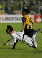 15 febrero (ANF).-The Strongest derrota a Santos 2 tantos contra . Foto: Soyelgas