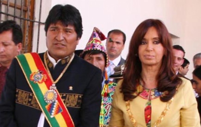 Evo Morales y Cristina Fernández en Sucre. Foto: ANF