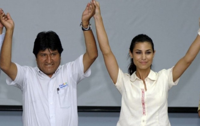 El presidente Evo Morales y la candidata Jessica Jordán / Foto archivo.