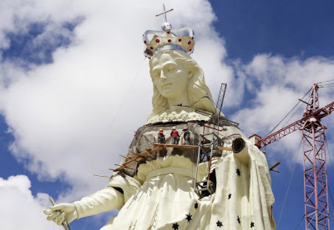 De esta manera se edificó la estatuta de la Virgen del Socavón más grande de Bolivia/ Foto Iglesia