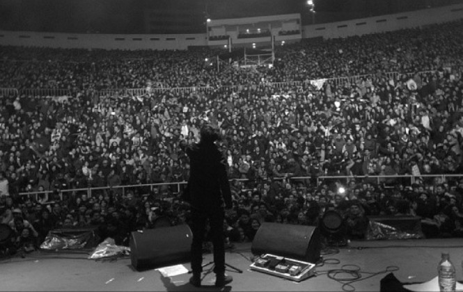 Publicación de tuiter que realizó Cafeta Cuba desde el teatro al aire libre. Foto: @cafetacvba