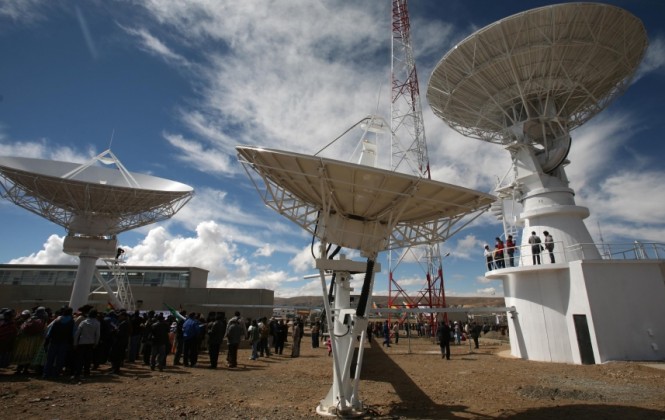 La estación terrena de Amachuma desde donde se controlará el satélite Túpac Katari. /Foto Archivo ANF.