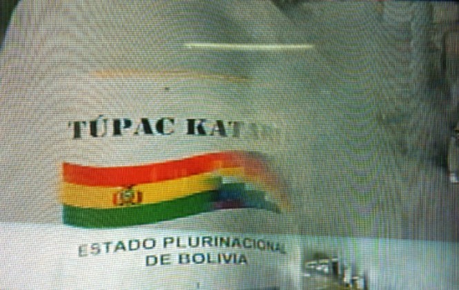 El lanzamiento del satélite Túpac Katari. Foto: Captura BTV.