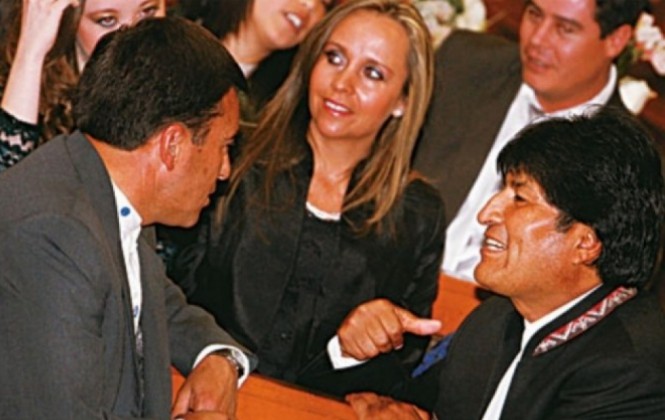 En la imagen el ministro Juan Quintana, Silvana del Castillo Tejada y el presidente Evo Morales/Foto El Deber