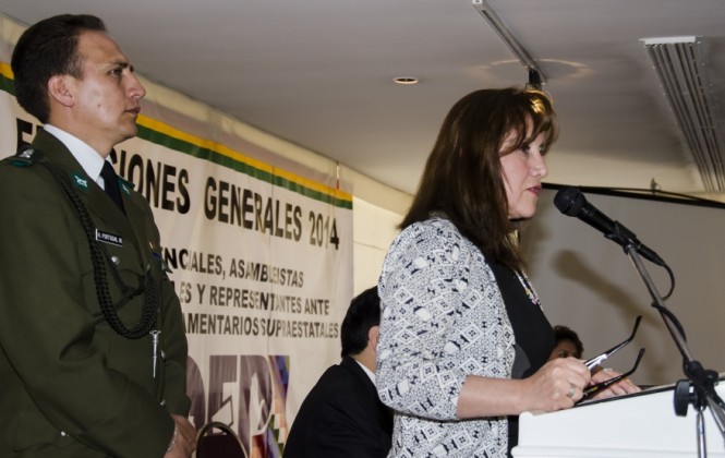 La presidenta del TSE Wilma Velasco/ Foto ANF
