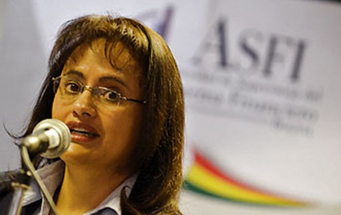 La directora de la Autoridad de Supervisión del Sistema Financiero (ASFI), Lenny Valdivia/ Foto archivo.