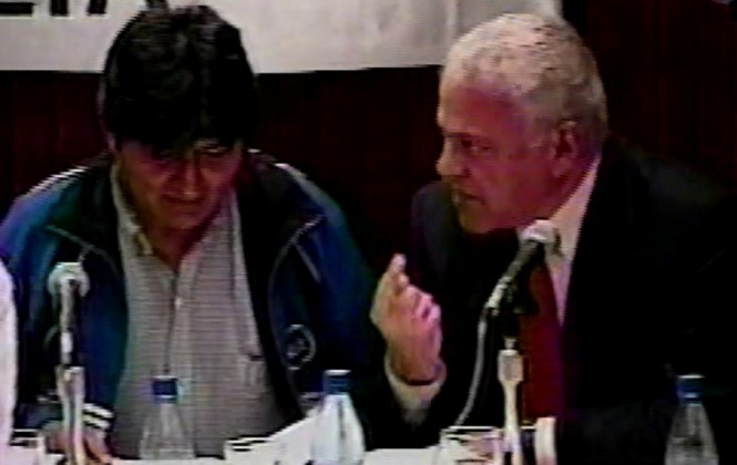 Debate entre Evo Morales y Goni. Foto: Captura ANF