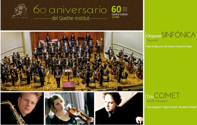 Afiche del concierto en honor a los 60 años del Goethe – Intitut . / Foto: http://www.sinfonicabolivia.org/