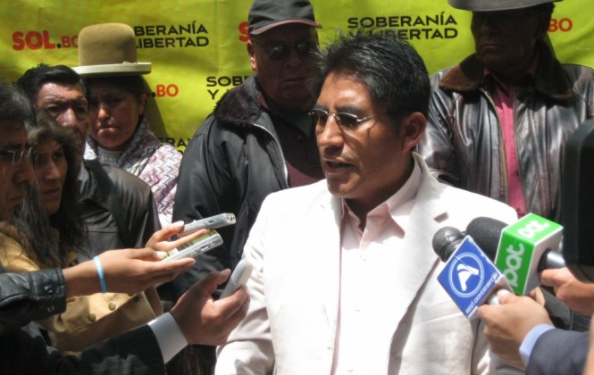 El candidato a la Gobernación por SOL.BO Félix Patzi/Foto ANF.