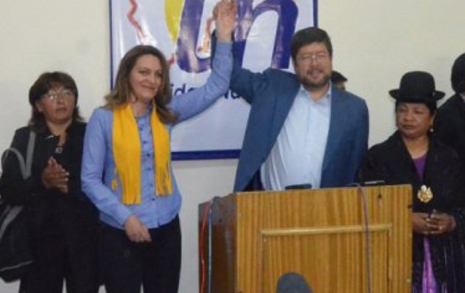 La ex diputada Elizabeth Reyes como postulante para la gobernación del departamento de La Paz. Foto: ANF