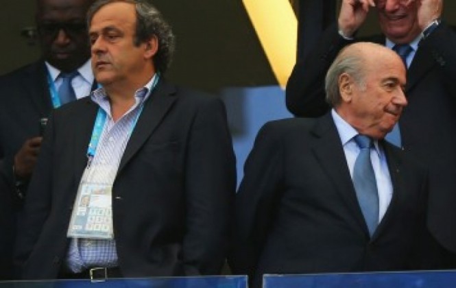 Michel Platini y Joseph Blatter.