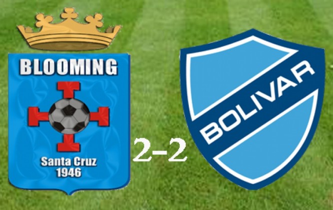 Bolívar y Blooming empataron 2-2 en el Ramón Tahuichi Aguilera.    Foto:ANF