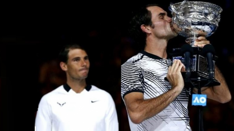 Federer besa la copa de gran slam número 18 que ganó en su vida. Foto: Portal del Australian Open