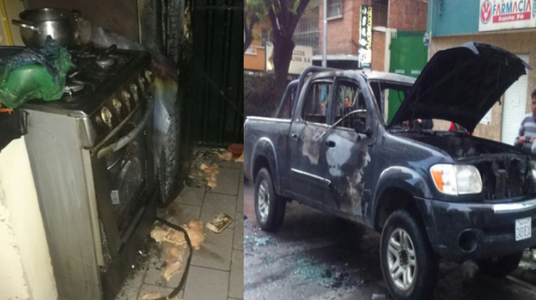 Una vivienda y un vehículo se incendiaron la mañana de este viernes en la ciudad de La Paz.