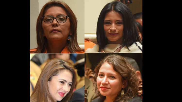 Las cuatro mujeres que integran el actual gabinete. Fotos: ABI