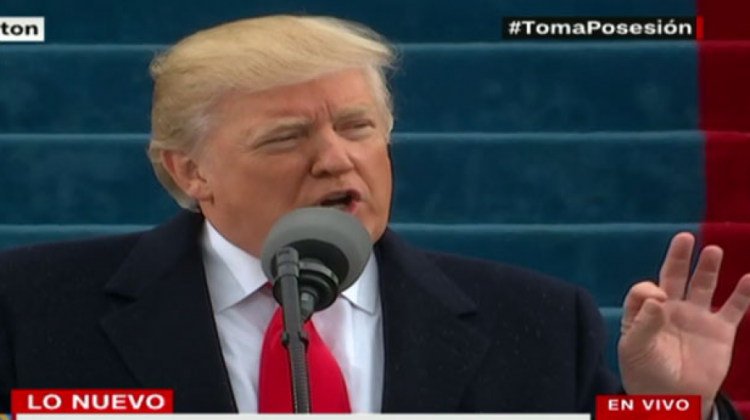 Donald Trump en su primer discurso. (Captura de pantalla: CNN)
