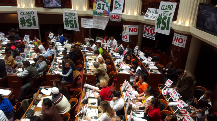 El Legislativo fue un espacio de posicionamiento de las campañas por el Sí y por el No antes del 21 de febrero de 2016. Foto: ANF