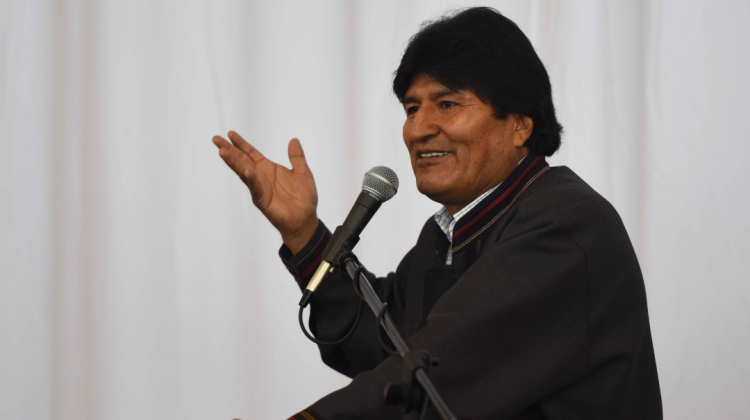 Evo Morales durante el gabinete ampliado. Foto: ABI
