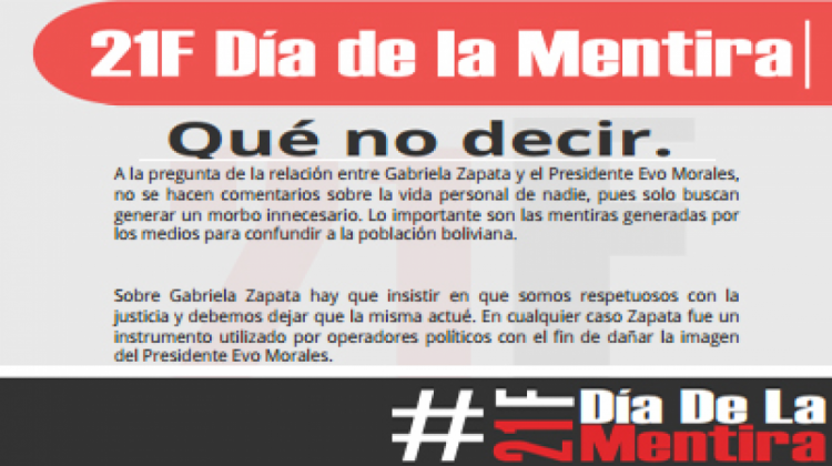 Parte del documento de campaña del Gobierno.