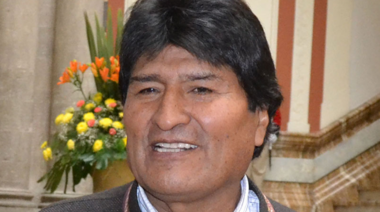 Evo Morales en una reciente aparición pública. Foto: ABI.
