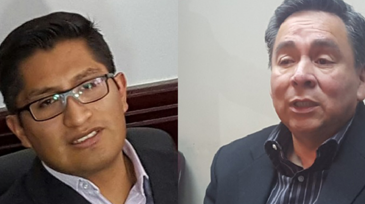 Edwin Blanco, fiscal del Distrito de La Paz (izquierda) y Henry Ara, contralor General del Estado. Foto: ANF