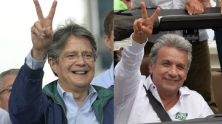 Los candidatos Guillermo Lasso y Lenin Moreno.  Foto: CNN