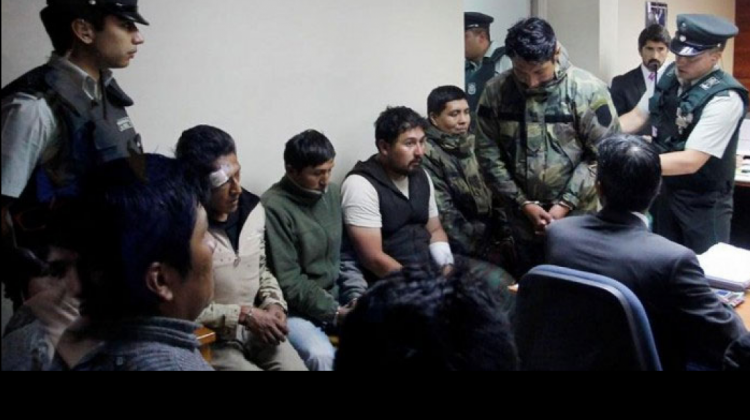 Bolivianos detenidos en Chile durante su audiencia cautelar.