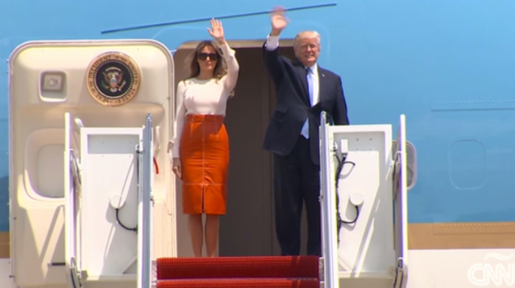 Presidente de EEUU, Donald Trump junto a su esposa. Foto: captura de pantalla