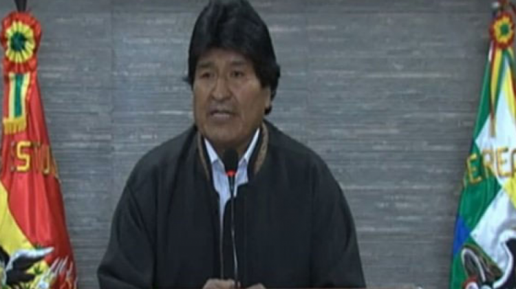 Evo Morales en conferencia de prensa en Tarija. (Captura de pantalla: Btv)