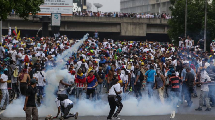 Una de las jornadas de protesta en contra del regimén de Nicolás Maduro.