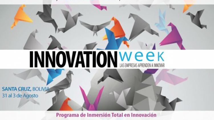 Banner del Innovation Week en Bolivia. Foto. CAF