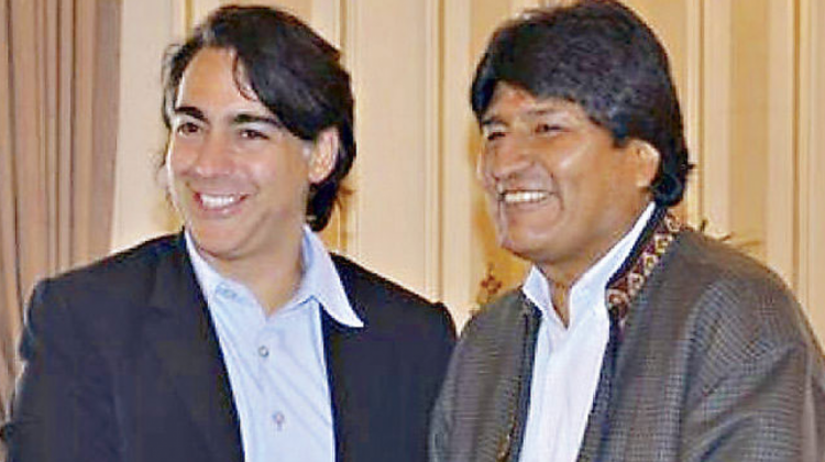 Marco Enríquez- Ominami y Evo Morales. Foto: La Tercera.