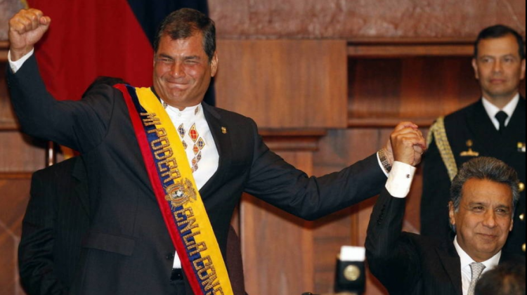 Expresidente de Ecuador, Rafael Correa y el actual mandatario, Lenín Moreno . Foto: El Confidencial