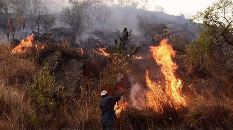 Incendio en Sama. Foto: La Voz de Tarija