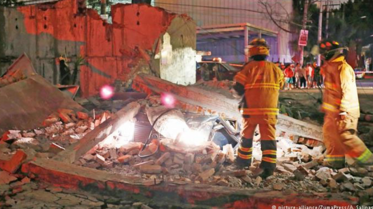 La destrucción causada por el sismo. Foto: DW.