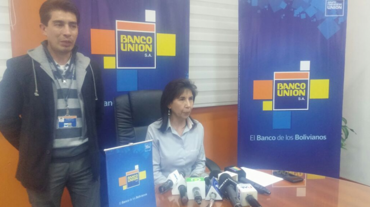 La gerenta del Banco Unión, Marcia Villarroel. Foto: ANF