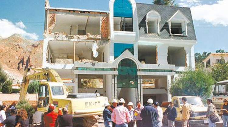 La casa de Juan Brun que fue demolida por la comuna en 2000