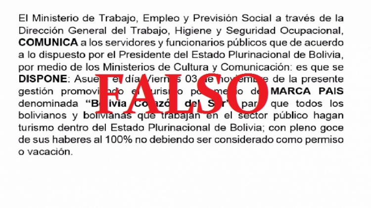 Comunicado falso.