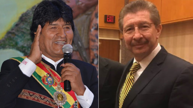 Evo Morales y Carlos Sánchez Berzaín. Foto: ABI y Twitter.