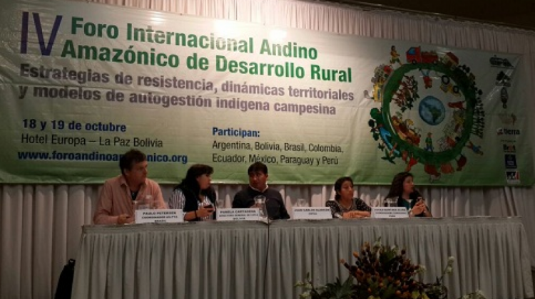 Mesa Cuatro, Foro Internacional Andino Amazónico de Desarrollo Rural. Foto:ANF