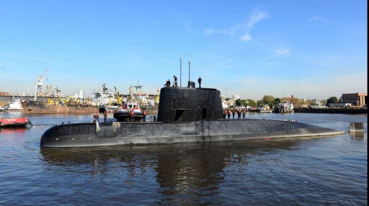 El submarino argentino ARA San Juan.   Foto: www.minutouno.com