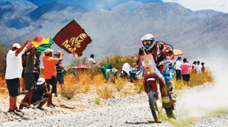 Un corredor de motos en el Dakar 2016.  Foto: ABI