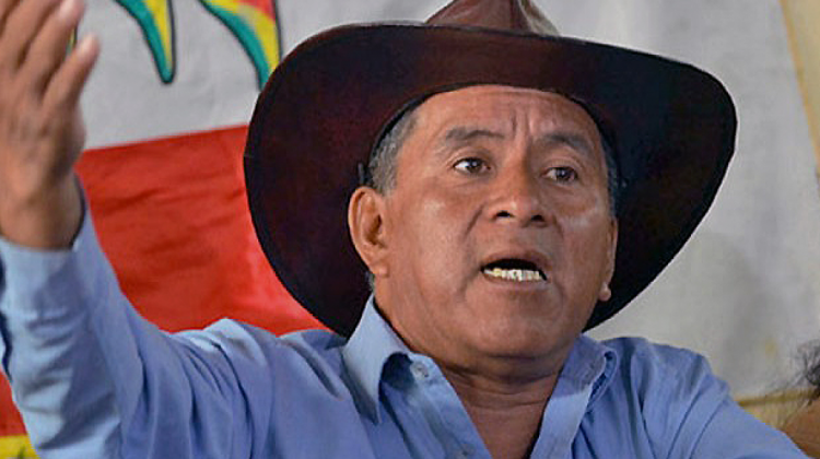 El líder indígena, Fernando Vargas.  Foto: Erbol