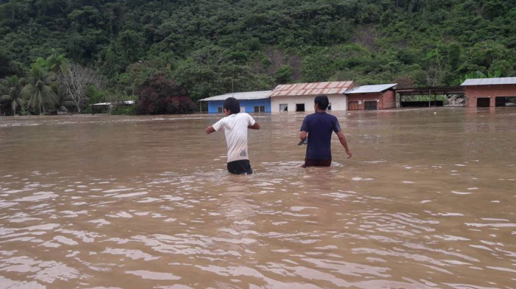 La inundación que sufrió Guanay en el día de Navidad. Foto: Facebook.