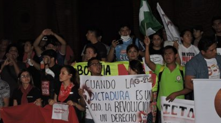 Una de las protestas en Santa Cruz contra la repostulación de Evo Morales. Foto: Marco Antonio Curi