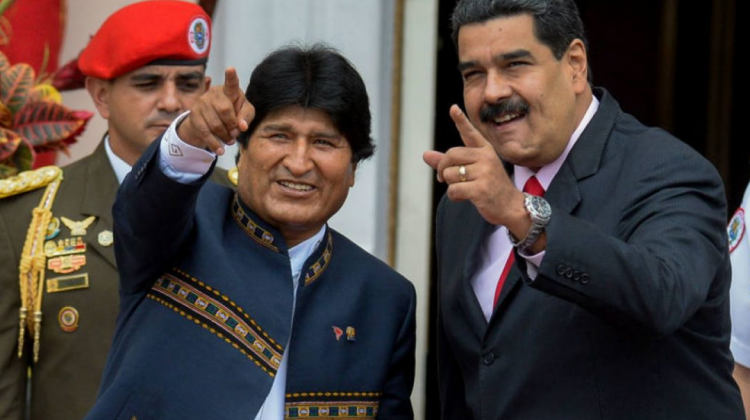 Los presidentes Evo Morales y Nicolás Maduro. Foto: El Comercio