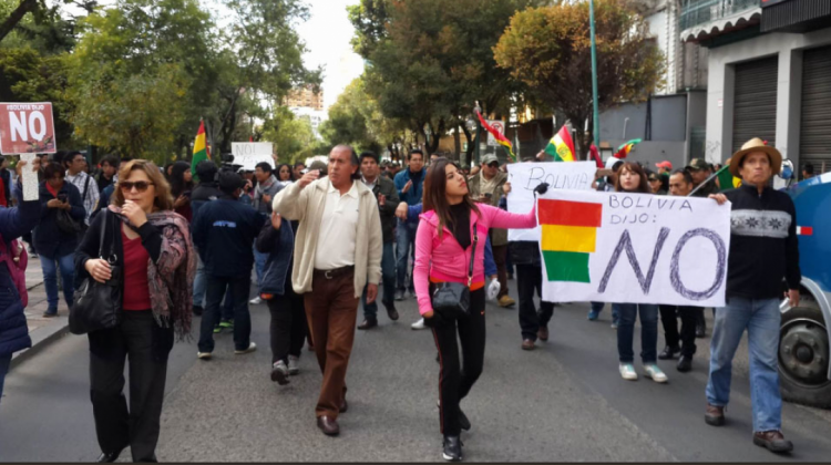 Una movilización en el Prado de La Paz: Foto: ANF