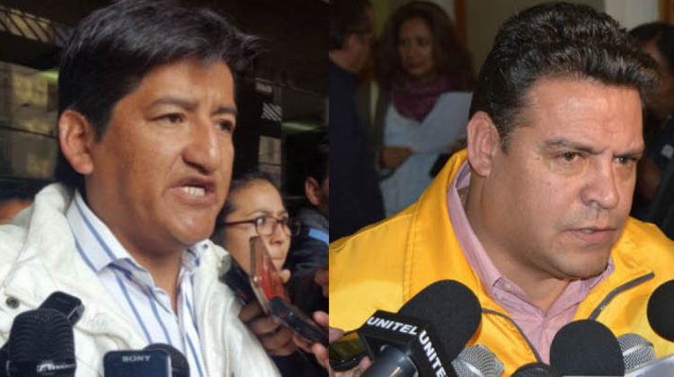 El dirigente vecinal Jesús Vera y el alcalde de La Paz, Luis Revilla.