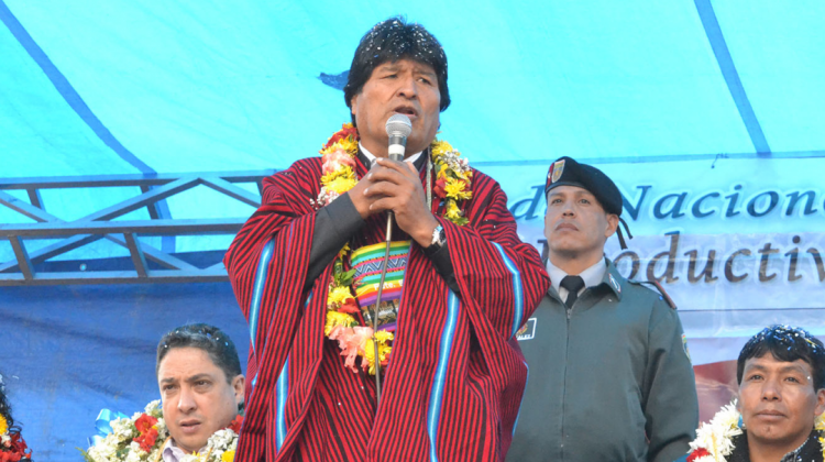 El presidente Evo Morales durante su discurso en un acto en El Alto.  Foto: ABI
