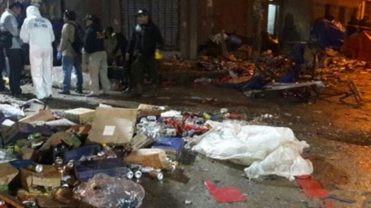 Imágenes de la primera explosión en Oruro.  Foto: Archivo